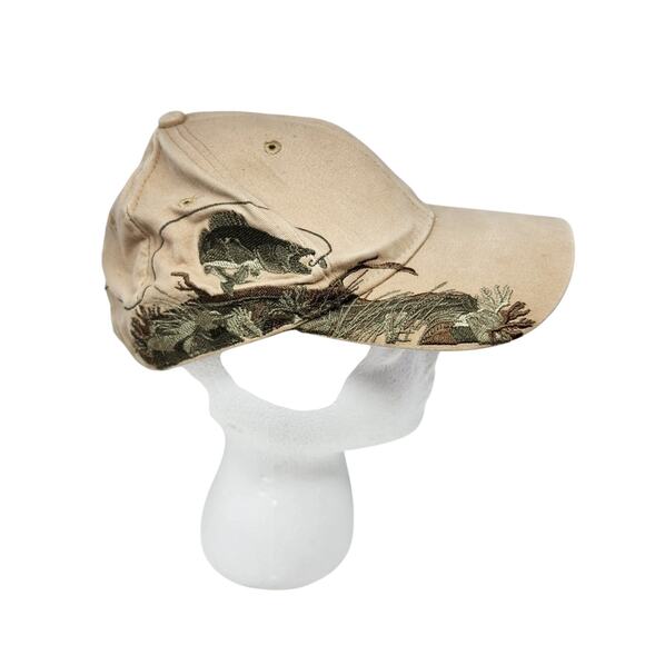 Wild Life Dri Duck Nature Inspired Tan Cap Fish Embroidery Design Cotton Dad Hat - Picture 1 of 10